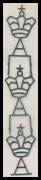 THE WATERMARK MASTER PLATE: Wire "bits" from the original dandy roll comprising a vertical "strip" of three.