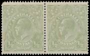 HALFPENNY GREEN COMB PERF: &frac12;d green horizontal pair [42-43] the first unit with Thin Fraction BW #63(5)m (SG 20d), well centred, rounded corner at upper-left and a little toned, Cat $35,000 (&pound;19,000). Ex Dr Leslie Abramovich and Charles Zuker. One of the 