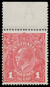 ONE PENNY RED COMB PERF ROUGH PAPER: 1d carmine with No Watermark BW #72ab (SG 74k) marginal example from the top of the sheet with the 'A' & horizontal watermark line visible in the margin from the face, lightly mounted, Cat $6000 (£6500). Michael Drury 