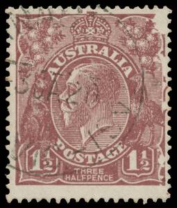 PENNY-HALFPENNY BROWN: 1½d brown with Numerous White Flaws at Right & Dramatic Disintegration of the Right-Hand Frame, light Victorian cds of 3JA20 clear of the varieties. Unlisted in the ACSC: identified by Arthur Gray as [4L31] but it lacks the pronounc