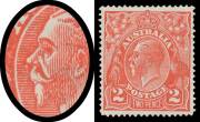 TWO PENCE SCARLET: Electro 11: 2d scarlet with Retouched ("Roman") Nose BW #96(11)i, very well centred, minor hinge remainder, Cat $2500. Michael Drury Certificate (2015).