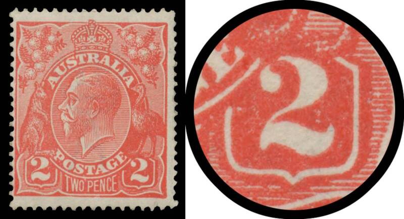 TWO PENCE SCARLET: Electro 12A: 2d scarlet with Recut '2' at Right & Shaved Top to Crown BW #96(12A)j, regummed, Cat $2000. Michael Drury Certificate (2015).