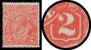 TWO PENCE SCARLET: Electro 12A: 2d scarlet with Recut '2' at Right & Shaved Top to Crown BW #96(12A)j, regummed, Cat $2000. Michael Drury Certificate (2015).