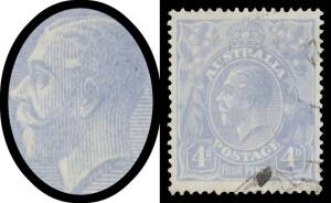 FOUR PENCE BLUE COOKE PLATES 4d pale ultramarine with Temple Flaw BW #112(1)g, light indistinct cds cancels well clear of the variety, Cat $1500. Michael Drury Certificate (2015). Superb! [A very fine example sold at the Prestige auction of 14/11/2014 for