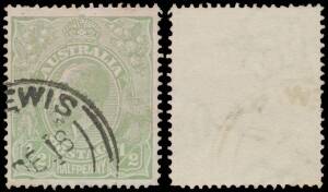 HALFPENNY GREEN: &frac12;d dull green with the Watermark Sideways Inverted (Crown Pointing to the Right as seen from the Front) BW #65ab (SG 48bw), a very minor pink stain (just a tinge), 'CURLEWIS/--DE18/=NSW=' cds, Cat $40,000 (&pound;30,000). Unrecorded mint. Micha