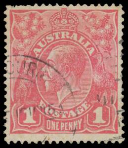 ONE PENNY RED COOKE PRINTINGS: 1d carmine-pink (G101) with the Watermark Inverted BW #73Aa (SG 49aw), well centred, light Melbourne machine cancellation, Cat $25,000 (&pound;27,000). Michael Drury Certificate (2005). Arthur Gray stated that "four examples - all