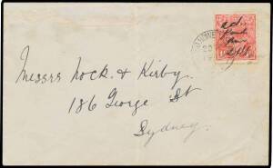 PENNY-HALFPENNY RED: 1&frac12;d scarlet endorsed "2d/Paid/PM/LHI" BW #92ch tied to an obviously commercial cover (a few blemishes & central vertical fold) by 'LORD HOWE_ ISLAND/20SP/1930/NSW' cds, Cat $1750. BPA Certificate (1987). The ACSC states "The usage o