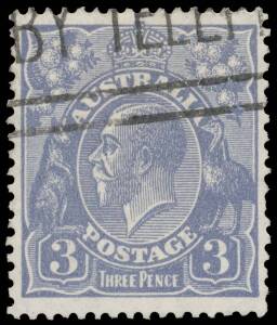 WATERMARK INVERTED VARIETIES: 3d dull blue BW #109a (128w), well centred, one slightly pulled perf at right, slogan cancellation, Cat $20,000 (&pound;16,000). Michael Drury Certificate (2015). The ACSC states "Watermark inverted is of considerable rarity. Thre