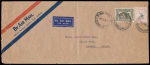 USAGE ON COVER: 1936 Alfred Herbert (Aust) Ltd printed airmail cover (262x112mm) to the company's head office in England with very scarce franking of 6d Airmail + CofA Watermark 10/- Kangaroo (rounded corner at lower-right) tied by 'AIR MAIL/5JE36/SYDNEY 