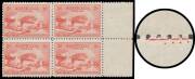 TWOPENCE RED: 2d marginal blocks of 4 from the left of the sheet with One Plate Dot above Red Line BW #146z and from the right of the sheets with One to Four Plate Dots below Red Line #146za-zd, generally well centred, very fine to superb, the last is lig