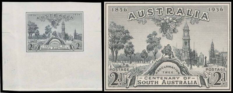 DIE PROOF: 2d die proof in grey-black on highly surfaced wove paper (50x55mm) BW #171DP(1), Cat $20,000. Superb and unique! The ACSC states "Only one example is recorded". In fact, this is the only die proof recorded for any value in this series: remarkab