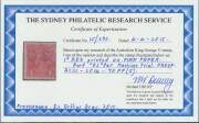 PROOFS CREATED IN AUSTRALIA: 1d in carmine on Pink Paper Perf 14 & punctured 'OS' BW #70PP(5), full unmounted o.g.!!, Cat $7500. Michael Drury Certificate (2015). Ex Prestige Philately (24/5/2008). The ACSC states that this "is believed to be a proof pr - 3