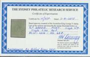 HALFPENNY GREEN SINGLE-LINE PERF: &frac12;d pale green BW #64B (SG 20a), a bit aged, unused (no gum), Cat $20,000 (&pound;9500). Michael Drury Certificate (2015). The ACSC states that a block of 4 & eight mint singles (one in the Australia Post Archives) have been rec - 3