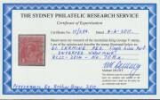 ONE PENNY RED SINGLE-LINE PERF: 1d carmine with the Watermark Inverted BW #70a (SG 21bw), minor corner crease at lower-right, light Melbourne machine cancellation, Cat $25,000 (&pound;13,000). The ACSC states "At least eight used examples - and no mint - have b - 3