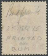 ONE PENNY RED COMB PERF SMOOTH PAPER: 1d carmine Major "Tin Shed" Variety (Splodgy King), 'WERRIBEE/25MR15/VIC' cds. A nice example of a lack of sizing in the paper causing white voids in parts of the design. Chris Ceremuga Certificate (2005) states "Genu - 2