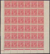 ONE PENNY RED COMB PERF SMOOTH PAPER: 1d carmine-rose (G30) complete pane of 60 with Substituted (Die II-I) Clich&eacute;s (Final (?) State, both with Damage to Top of Crown and with Significant Wear/Damage to the Frames most Evident in the Rounded Corners) BW # - 2