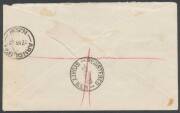 PENNY-HALFPENNY GREEN: 1½d green part-Harrison Imprint block of 4 on plain cover with central 'REGISTERED/6MR23 B/SYDNEY NSW' cds (a superb strike on the reverse) being the day before the official First Day of Issue, red/white 'NSW/SYDNEY' registration la - 2