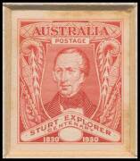 DIE PROOFS: a very similar item but recessed in a larger mount (130x139mm), a similar label - but with the date omitted - affixed to the reverse, minor toning that does affect the proof, Cat $20,000. Ex Sir Harry Brown, Director-General of the Postmaster- - 2