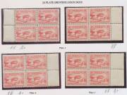 TWOPENCE RED: 2d marginal blocks of 4 from the left of the sheet with One Plate Dot above Red Line BW #146z and from the right of the sheets with One to Four Plate Dots below Red Line #146za-zd, generally well centred, very fine to superb, the last is lig - 2