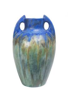 A Pierrefonds French Art Deco pottery vase. 40cm.