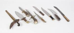 A collection of hunting knives, bayonets, Bowie knives etc. (41 items).