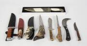 A group of 37 hunting and kitchen knives. 