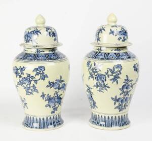 A pair of large ceramic decorative ginger jars, 20th Century. 65cm each. 