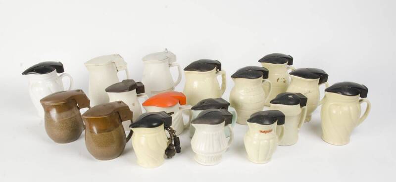 A collection of ceramic & stoneware kettles, 20th Century. (17 items).