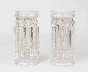 A pair of crystal lustres, English. 19th Century.