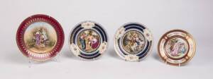 A collection of four Vienna porcelain classical scene cabinet plates, 19-24 cm diameter