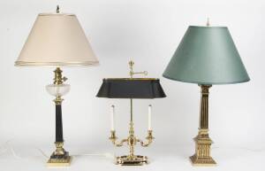 Two reproduction ornate table lamps. Tallest 27cm. 