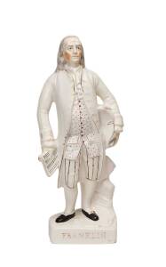 A rare Staffordshire pottery figure of Benjamin Franklin, early 19th Century. 36cm.