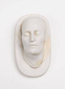 Napoleon Death Mask, bisque porcelain (restored), 19th Century. 10cm