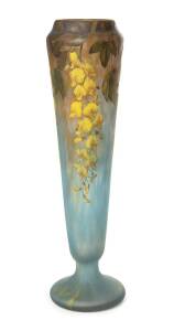 Daum cameo glass floral vase, signed "Daum Nancy", French, circa 1900. 40.5cm 