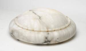 Alabaster hanging light shade, early 20th Century. Diameter 46cm.