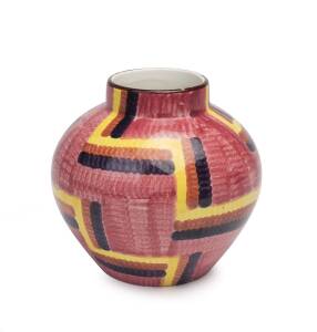 A German Art Deco ceramic vase with "Schramberg" back stamp. 15cm. 