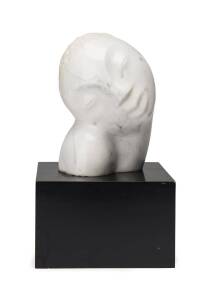 VINCE VOZZO carrara marble bust on black plinth base, signed "Vozzo" to base. Marble 19cm high