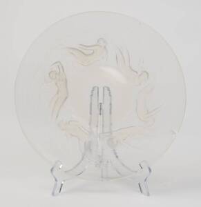 Lalique art glass platter signed R. Lalique, circa 1930's (chipped)