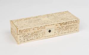 A Chinese carved ivory document box, 20th Century.