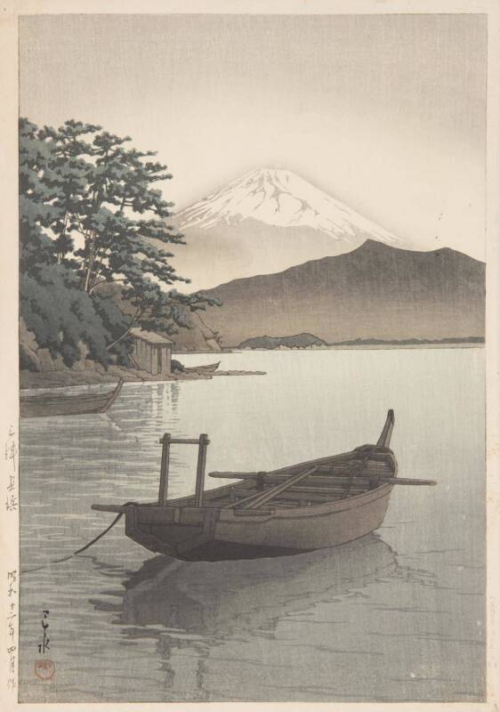 Two Japanese prints by Hasui Kawase (1883-1957).  39.5 x 27.8cm