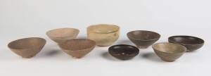 A group of 8 Vietnamese stoneware bowls & dishes 14-16th Century, 3.5-7cm. 