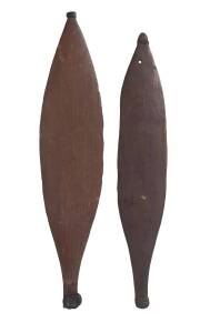 Two rare Woomeras, North West, Western Australian origin, 19th Century. 57cm & 61cm