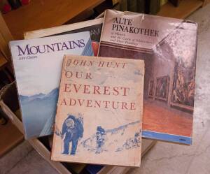 A collection of books on travel including Antarctica 