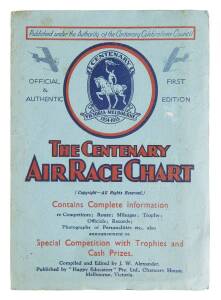 "THE Centenary Air Race Chat" first edition, 1934-35. Attractive colour lithograph with original blue wrapper, published Melbourne .