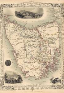 TASMANIA MAPS: c1833-60 maps of Tasmania (6), including 'Van Diemen's Island or Tasmania' by Tallis [London, 1851].
