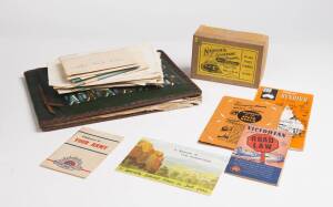 A collection of ephemera, books, cards, postcards, photo album etc. 