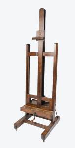 An oak easel, late 19th/early 20th Century. 231cm. 