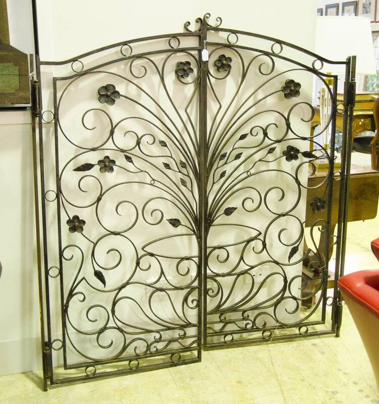 A pair of French wrought iron gates. 140cm. 