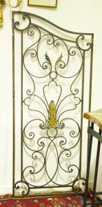 A pair of French wrought iron gates. 159cm.   