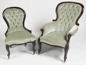 A Victorian cedar ladies and gentlemans chair, Circa 1870. 